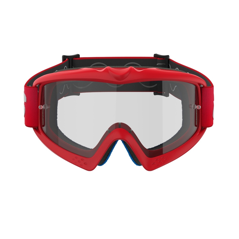 Alpinestars Vision Youth Blaze punased laste motokrossprillid läbipaistva klaaspildiga