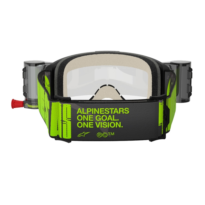 Alpinestars Vision 5 Hollow ROLL-OFF Wide Vision motokrossiprillid hallikas-fluo kollane läbipaistva pleksiga