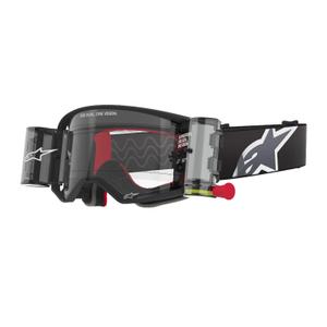 Alpinestars Supertech Corp ROLL-OFF Wide Vision motokrossprillid mustad ja hallid läbipaistva klaaspildiga