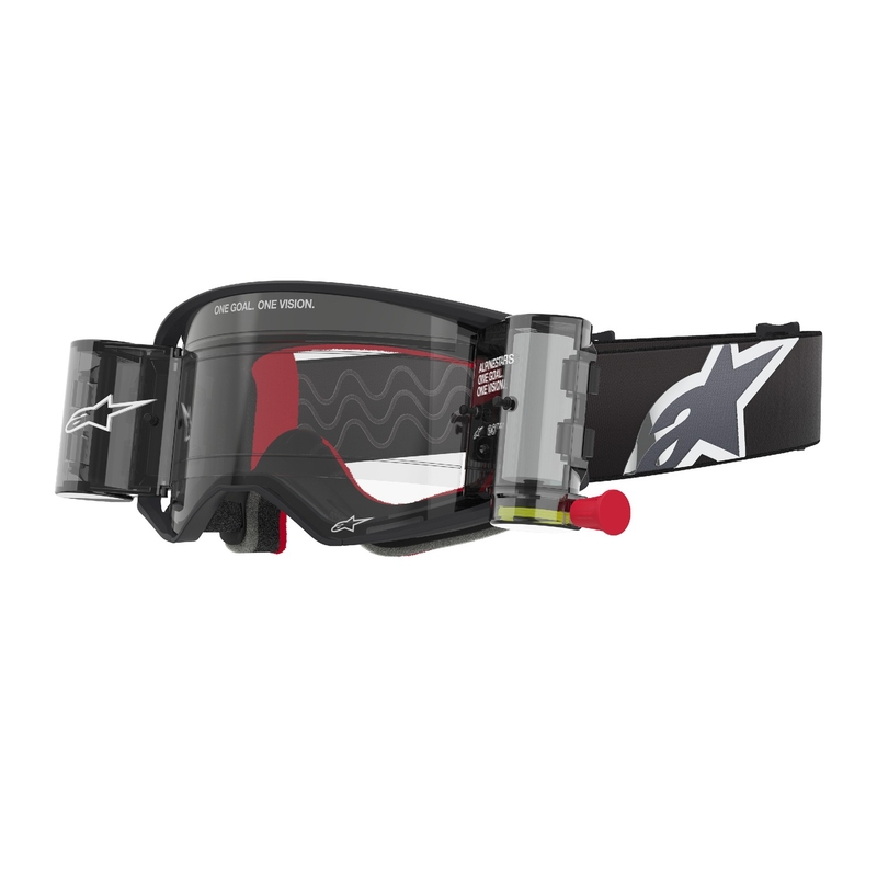 Alpinestars Supertech Corp ROLL-OFF Wide Vision motokrossprillid mustad ja hallid läbipaistva klaaspildiga