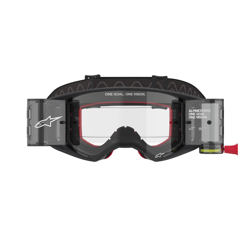 Alpinestars Supertech Corp ROLL-OFF Wide Vision motokrossprillid mustad ja hallid läbipaistva klaaspildiga