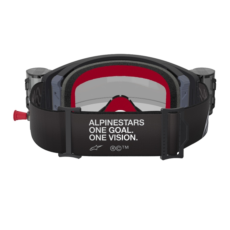 Alpinestars Supertech Corp ROLL-OFF Wide Vision motokrossprillid mustad ja hallid läbipaistva klaaspildiga
