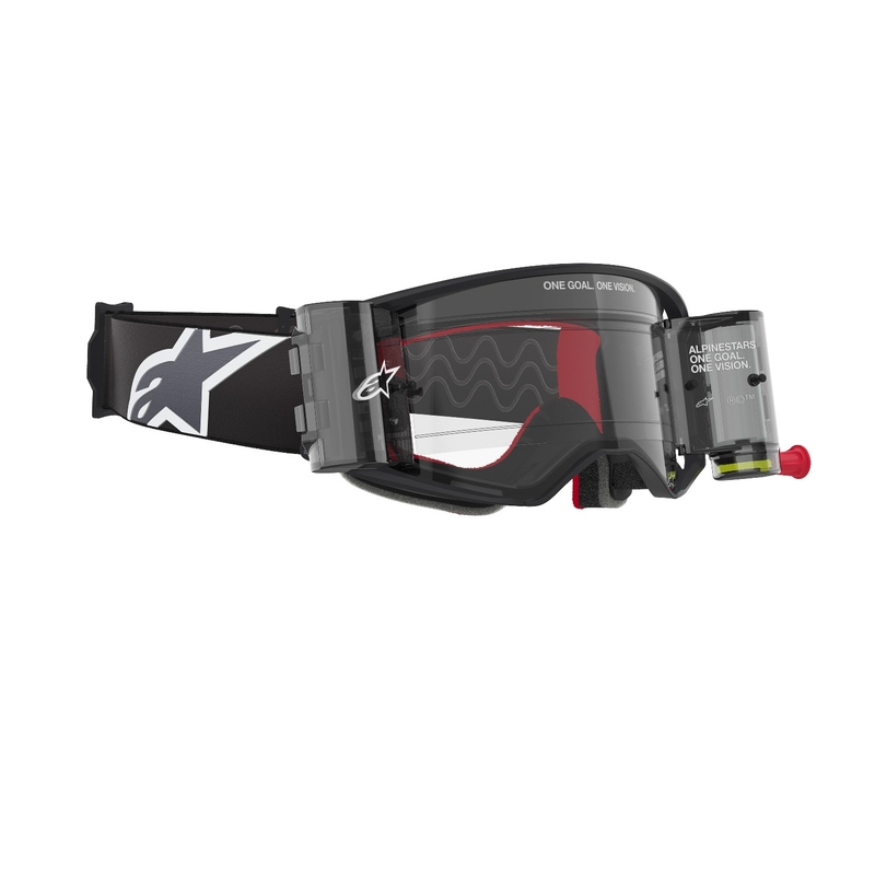 Alpinestars Supertech Corp ROLL-OFF Wide Vision motokrossprillid mustad ja hallid läbipaistva klaaspildiga