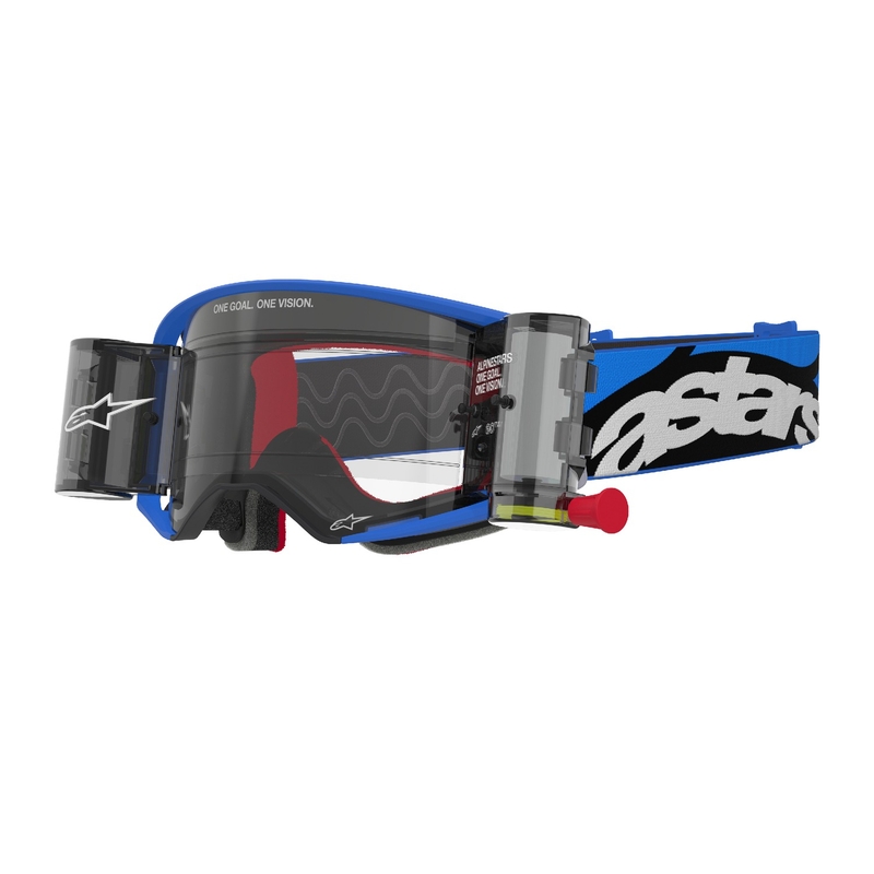 Alpinestars Supertech Stream ROLL-OFF Wide Vision motokrossiprillid sinise läbipaistva klaasiga