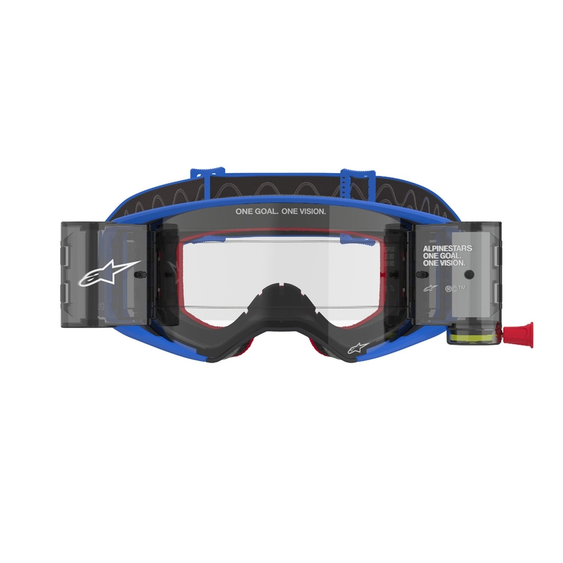 Alpinestars Supertech Stream ROLL-OFF Wide Vision motokrossiprillid sinise läbipaistva klaasiga