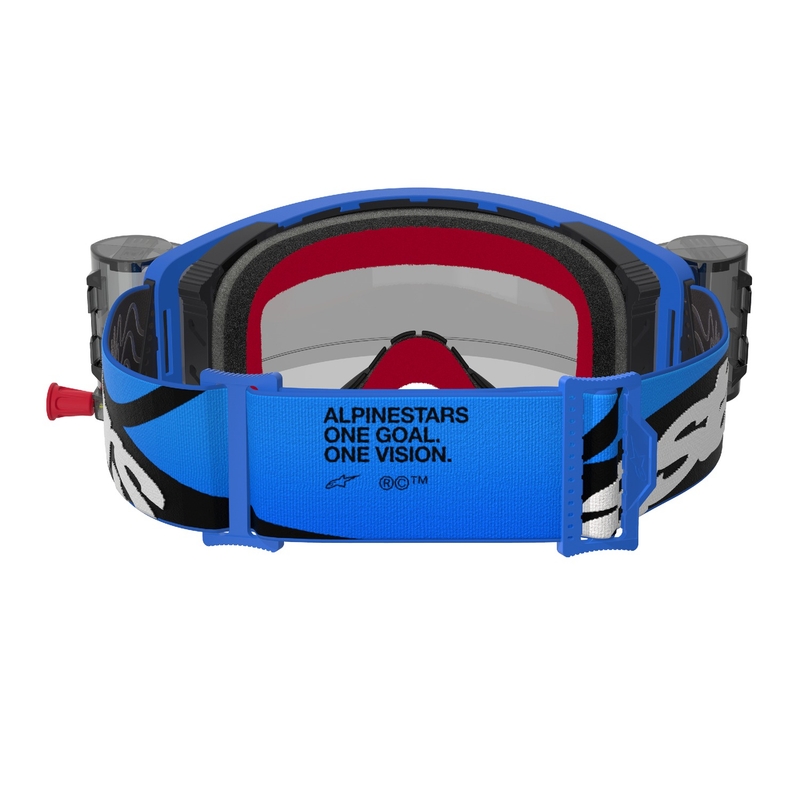 Alpinestars Supertech Stream ROLL-OFF Wide Vision motokrossiprillid sinise läbipaistva klaasiga