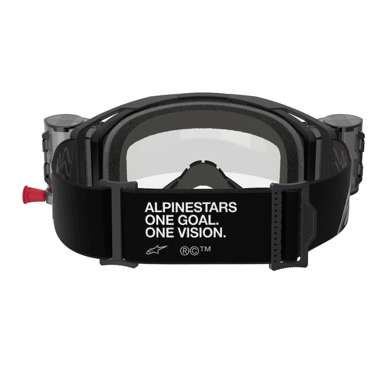 Alpinestars Vision 8 Corp ROLL-OFF Wide Vision motokrossiprillid musta värvi ja läbipaistva klaasiga