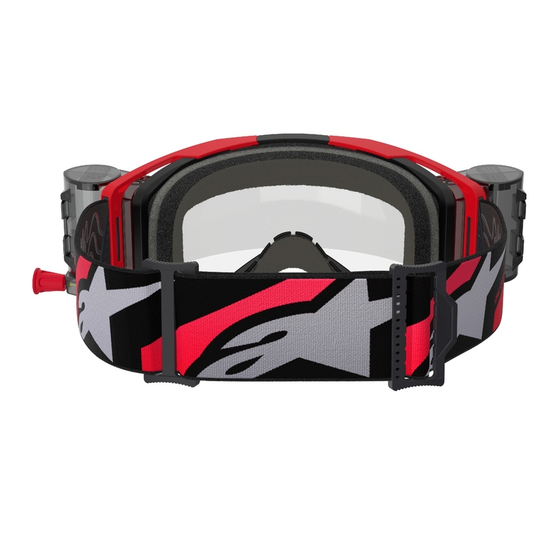 Alpinestars Vision 8 Luar ROLL-OFF Wide Vision motokrossiprillid punane ja must läbipaistva klaasiga