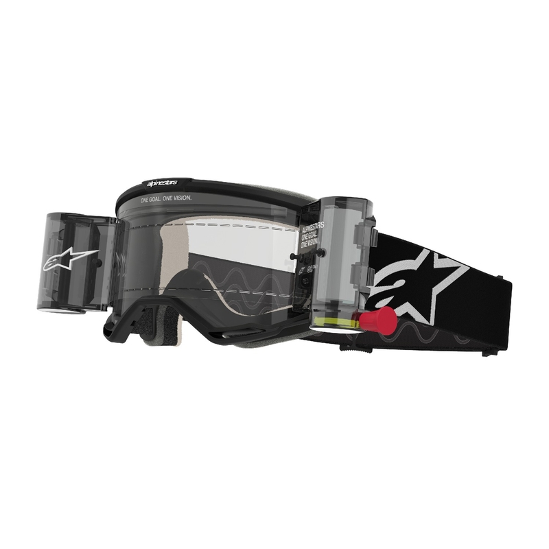 Alpinestars Vision 5 Corp ROLL-OFF Wide Vision motokrossiprillid musta värvi ja läbipaistva klaasiga