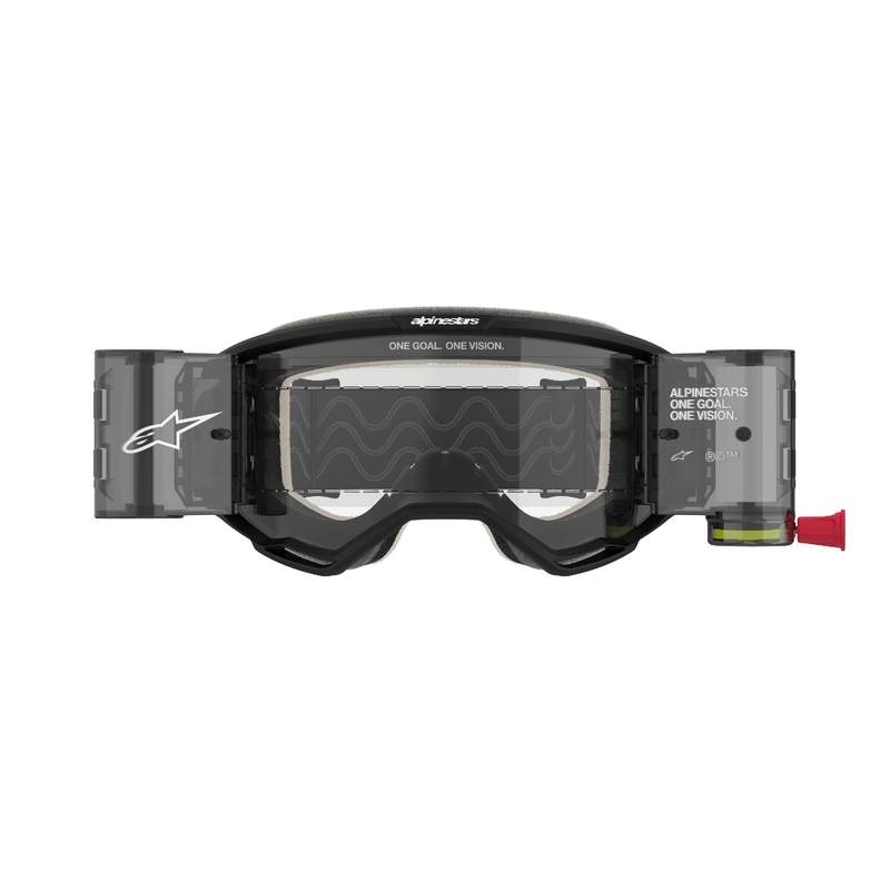 Alpinestars Vision 5 Corp ROLL-OFF Wide Vision motokrossiprillid musta värvi ja läbipaistva klaasiga