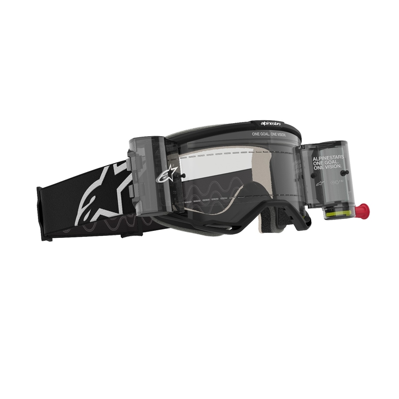 Alpinestars Vision 5 Corp ROLL-OFF Wide Vision motokrossiprillid musta värvi ja läbipaistva klaasiga