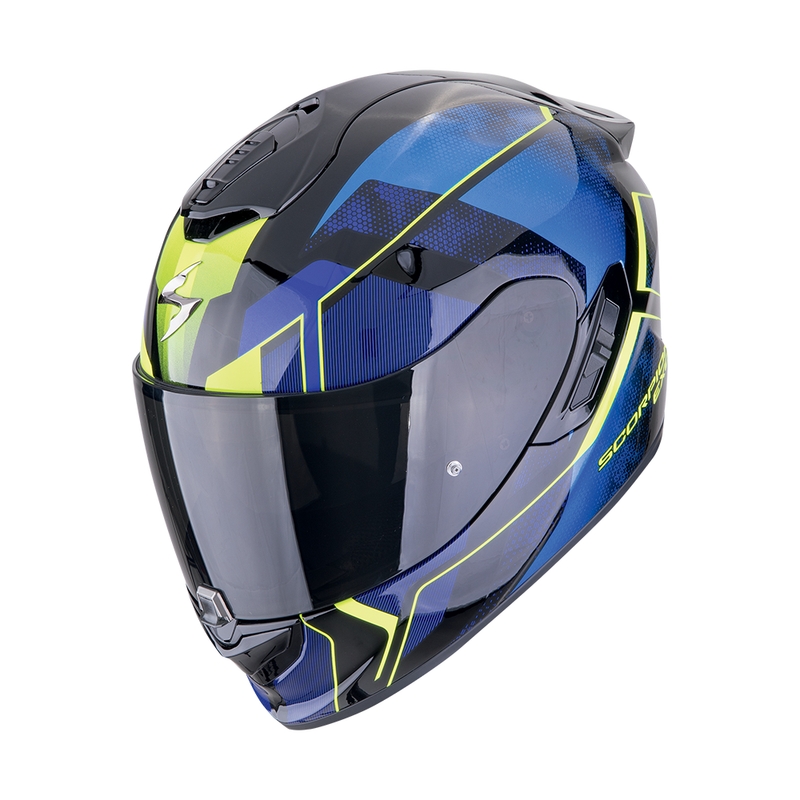 Integreeritud mootorratta kiiver Scorpion EXO-1400 EVO II AIR INTENSIO must-sinine allahindlus