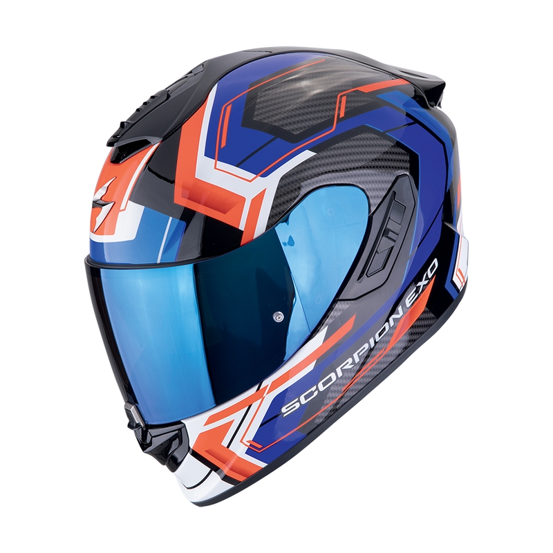 Integreeritud mootorratta kiiver Scorpion EXO-1400 EVO II AIR LINART must-sinine-punane