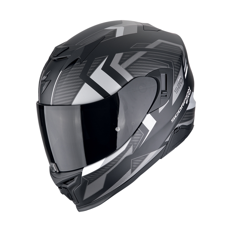 Integreeritud mootorratta kiiver Scorpion EXO-520 EVO AIR SENSUS matt must-hõbedane allahindlus