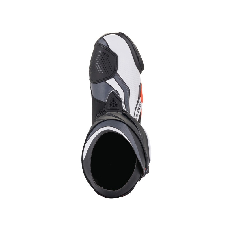 Alpinestars Supertech R must-fluo punane-valge-hall mootorratta saapad