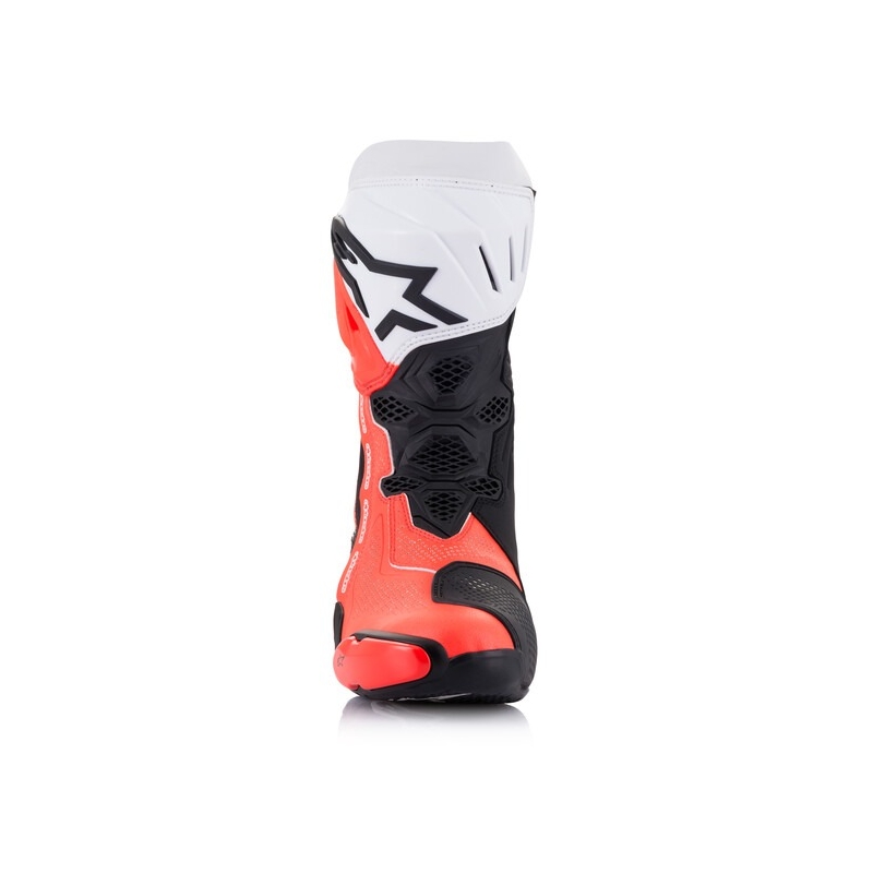 Alpinestars Supertech R Vented Black-White-Fluo Red mootorratta saapad