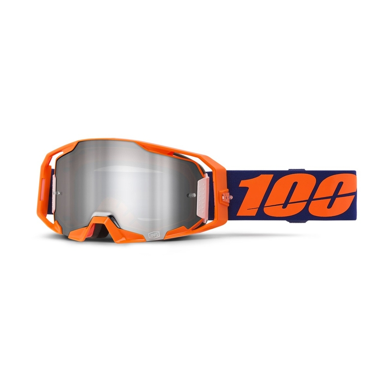 100% ARmatic Neonoranž motokrossprillid hõbedase peegelplekiga.