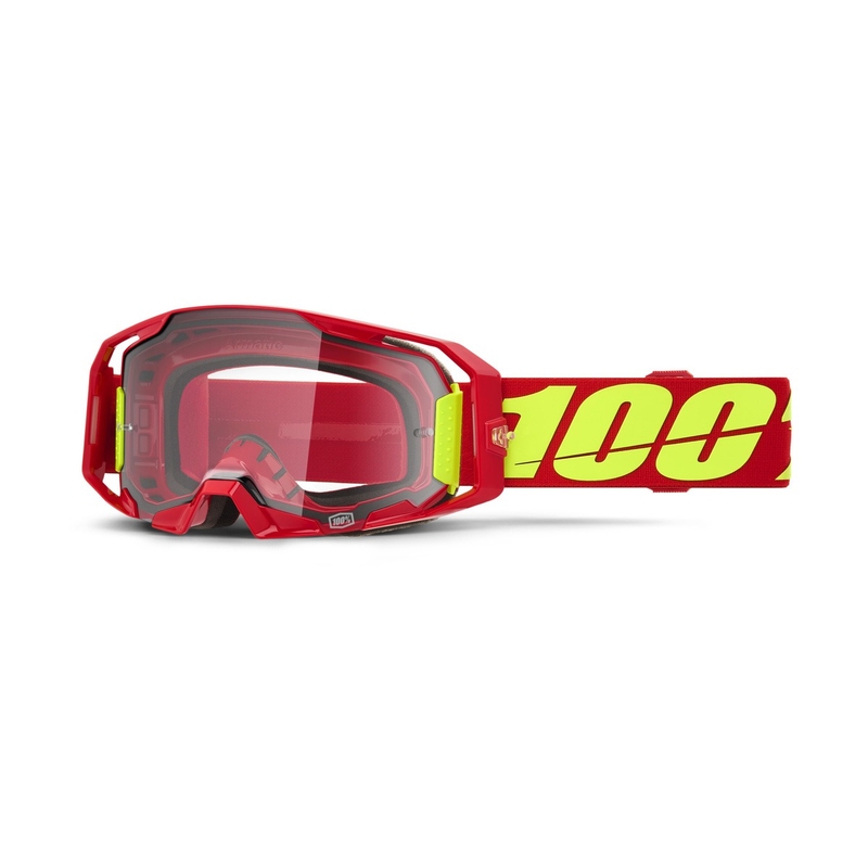 Motokrossiprillid 100% ARmatic punane läbipaistva pleksiga
