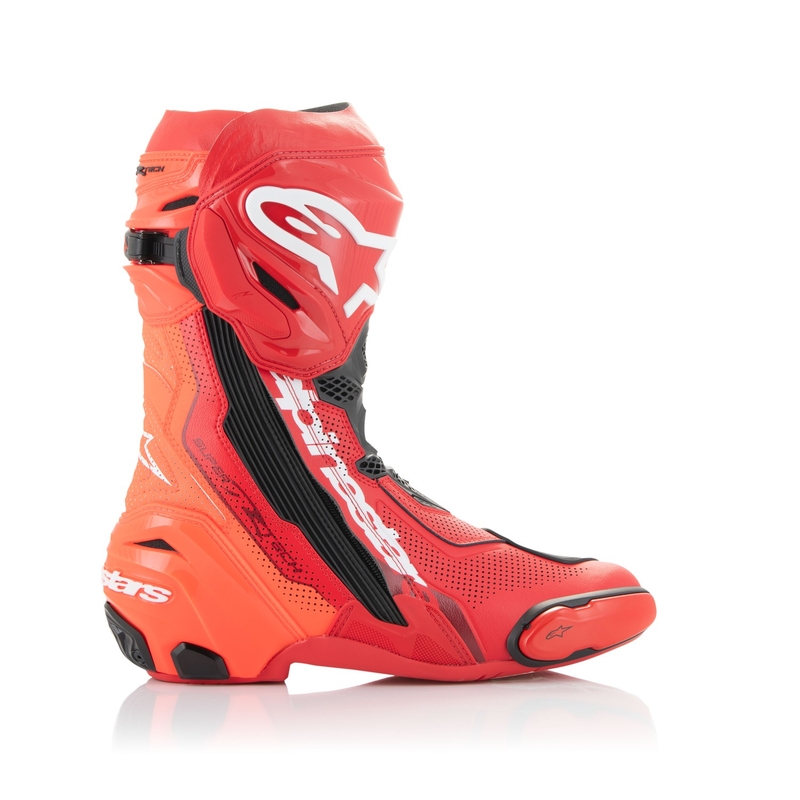 Alpinestars Supertech R Vented fluo punane mootorratta saapad