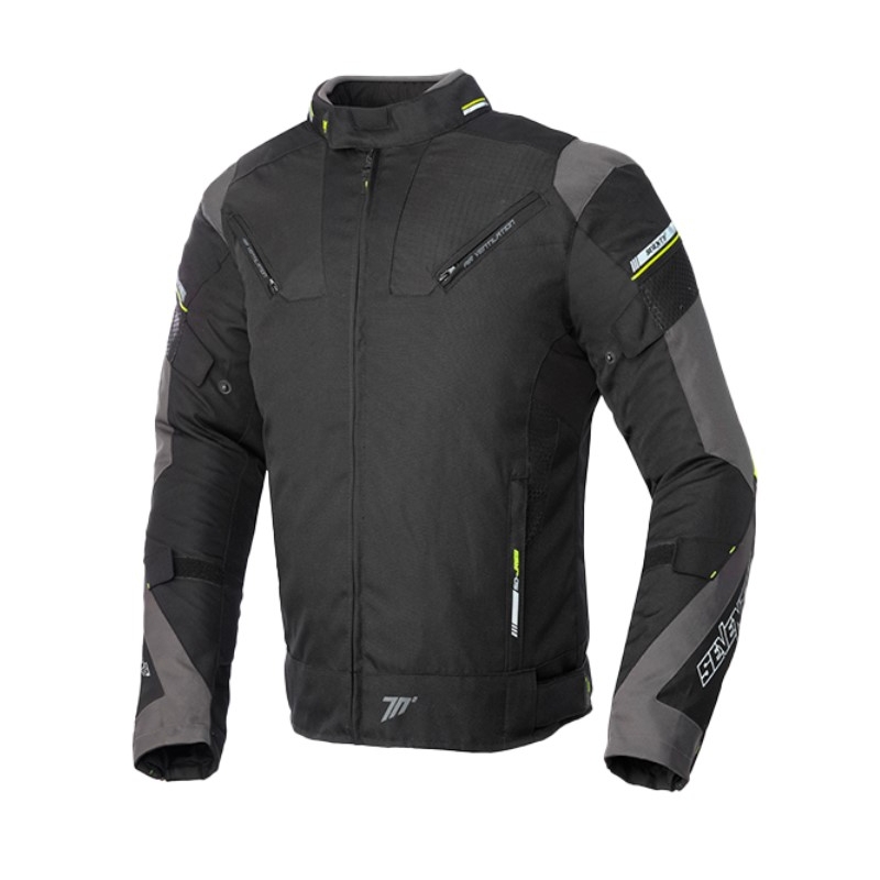 Mootorratta jope SEVENTY DEGREES SD-JR69 must-fluo kollane