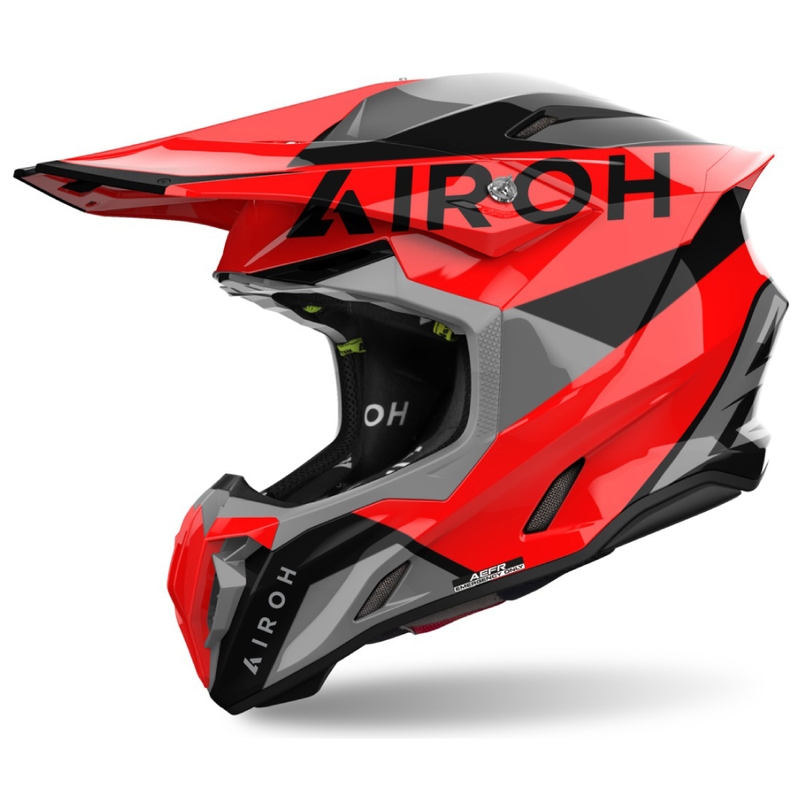 Motokrossikiiver Airoh Twist 3 King punane läikiv kiiver