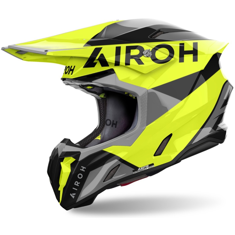 Motokrossi kiiver Airoh Twist 3 King läikiv kollane