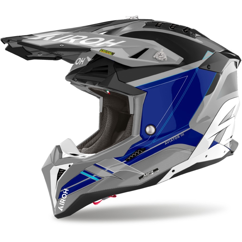 Motokrossikiiver Airoh Aviator 3 Saber läikiv sinine