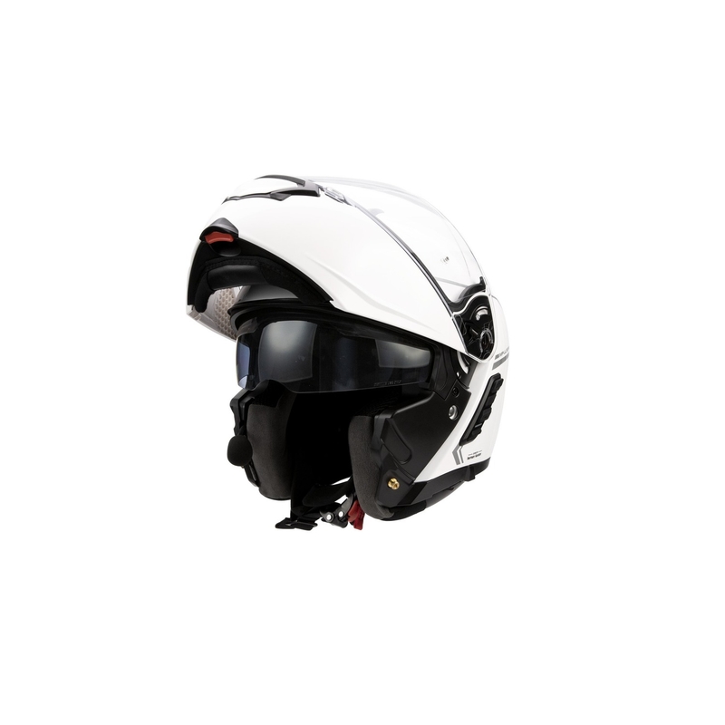 Vyklápěcí přilba na motorku SENA s Mesh headsetem Impulse bílá lesklá