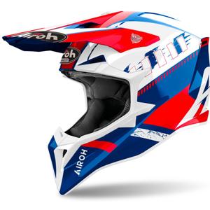 Motokrossikiiver Airoh Wraaap Feel läikiv sini-punane kiiver
