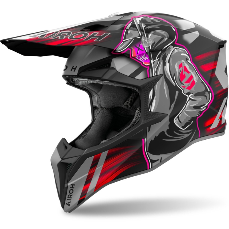Motokrossikiiver Airoh Wraaap Cyber matt punane