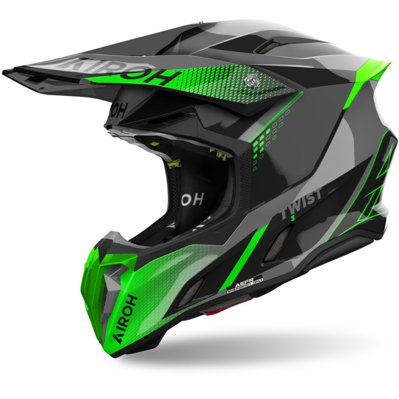 Motokrossikiiver Airoh Twist 3 Shard läikiv roheline