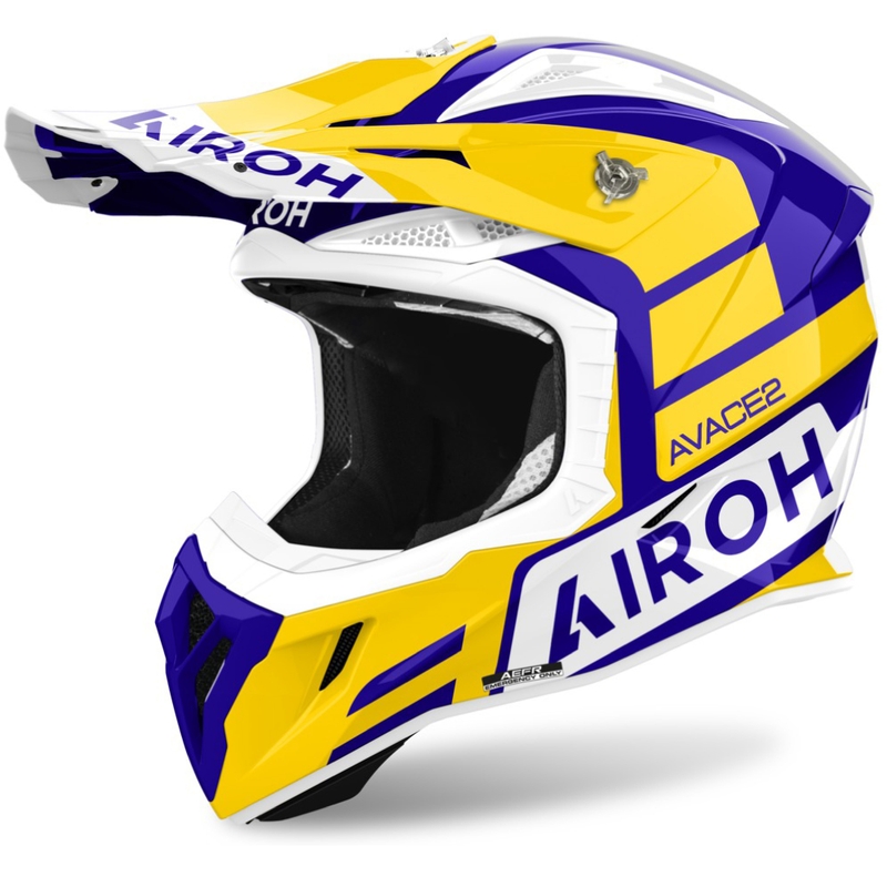 Motokrossi kiiver Airoh Aviator Ace 2 Sake läikiv kollane