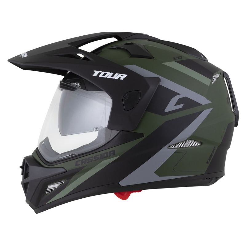 Enduro kiiver Cassida Tour 2.0 X-tra matt roheline-hall-must musta matt visiiriga