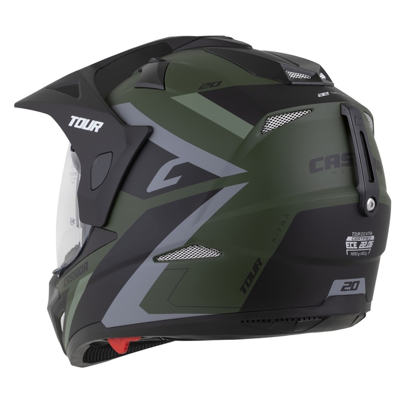 Enduro kiiver Cassida Tour 2.0 X-tra matt roheline-hall-must musta matt visiiriga
