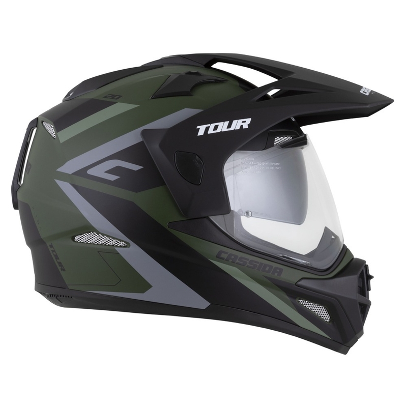 Enduro kiiver Cassida Tour 2.0 X-tra matt roheline-hall-must musta matt visiiriga