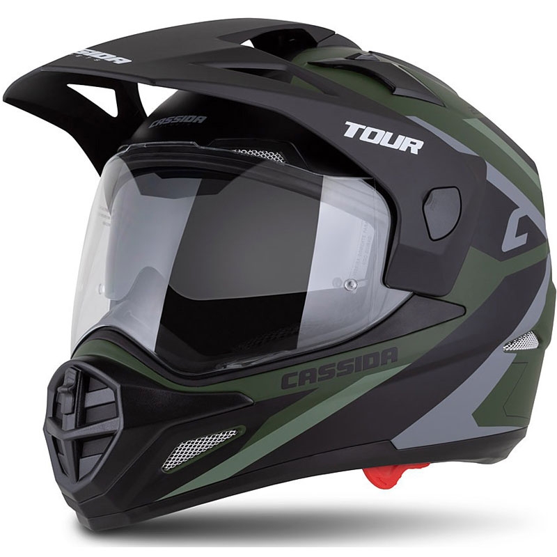 Enduro kiiver Cassida Tour 2.0 X-tra matt roheline-hall-must musta matt visiiriga