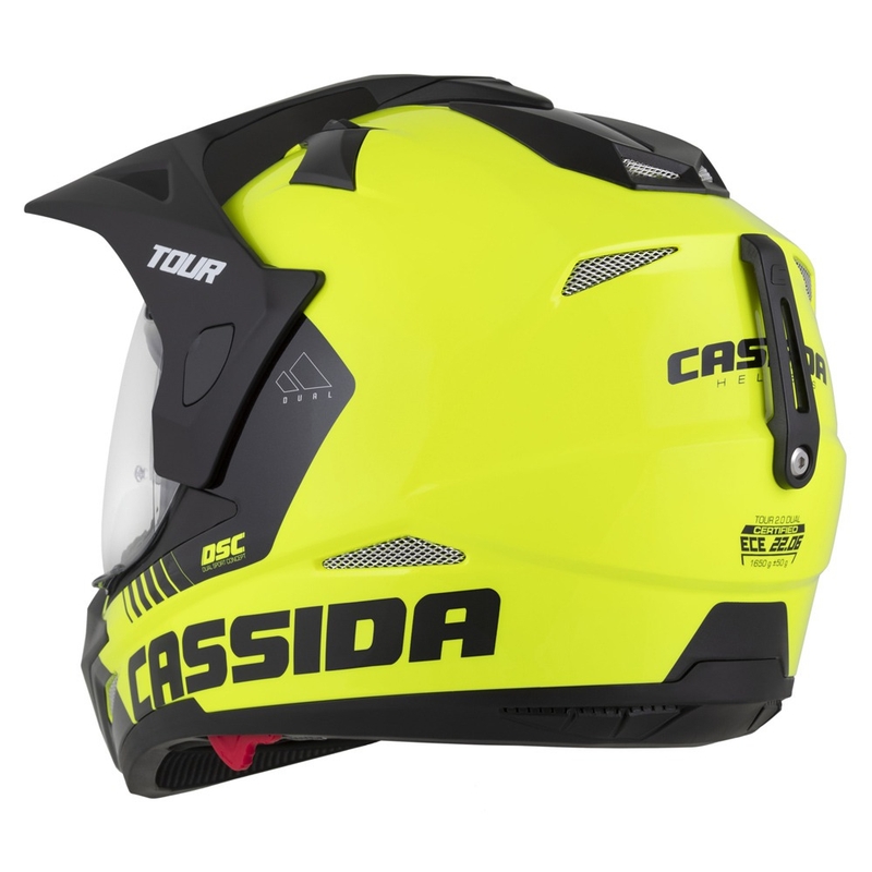 Enduro kiiver Cassida Tour 2.0 Dual fluo kollane-must musta mati visiiriga