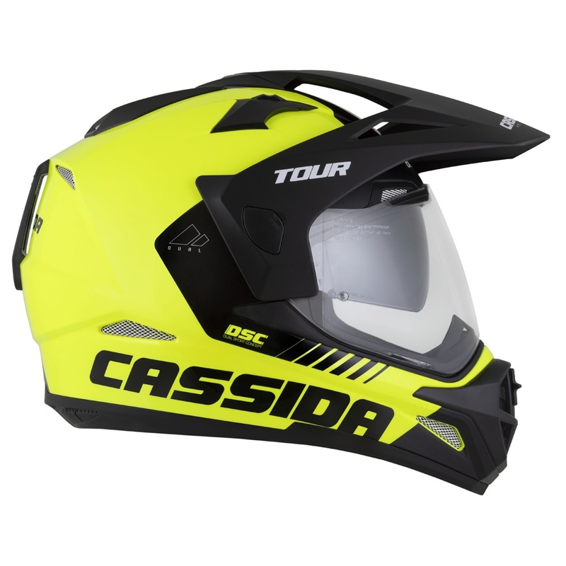 Enduro kiiver Cassida Tour 2.0 Dual fluo kollane-must musta mati visiiriga