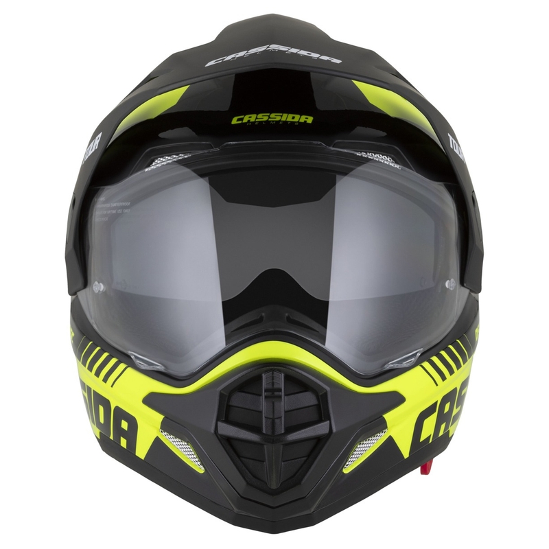 Enduro kiiver Cassida Tour 2.0 Dual fluo kollane-must musta mati visiiriga