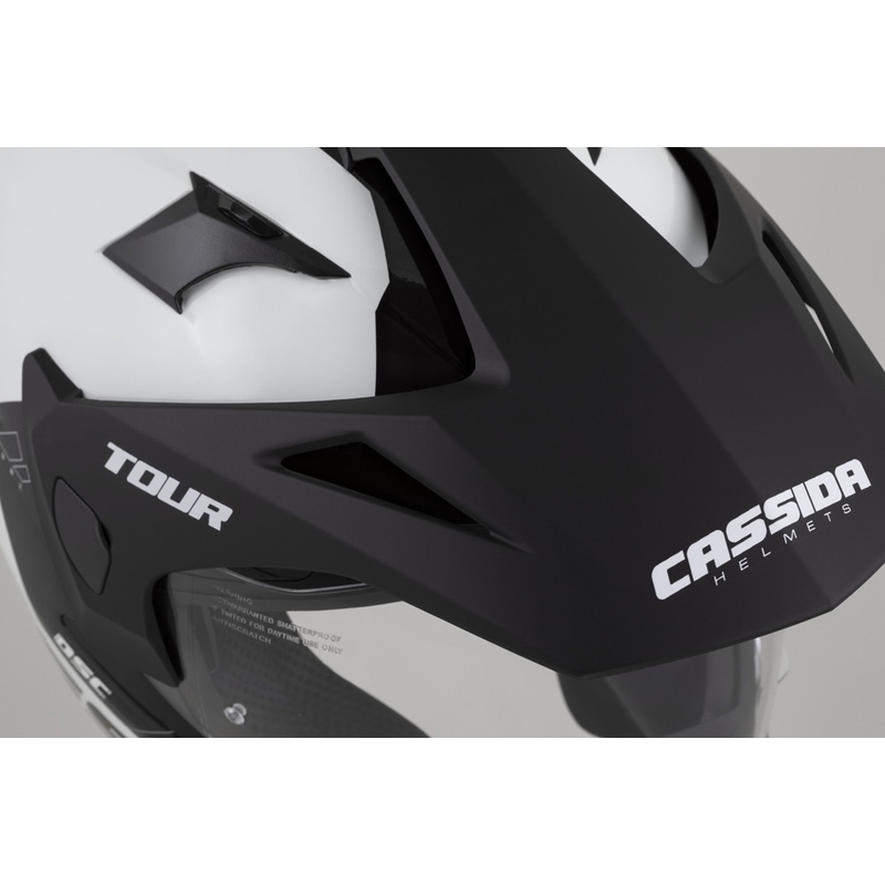 Enduro kiiver Cassida Tour 2.0 Dual valge-must musta mati visiiriga