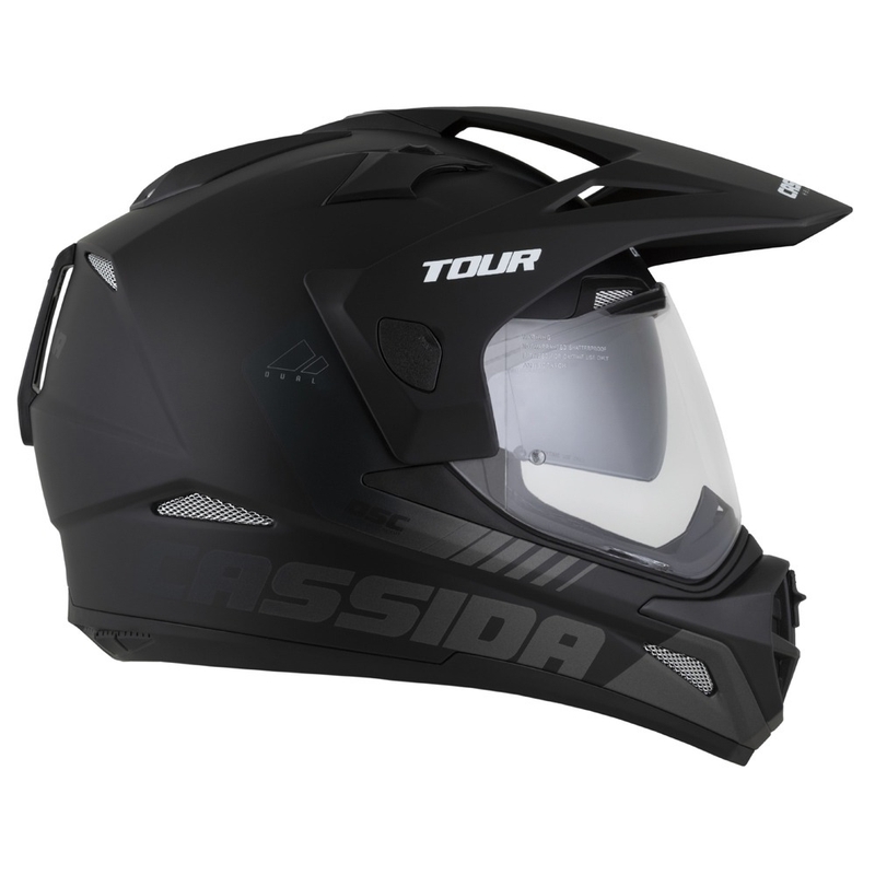 Enduro kiiver Cassida Tour 2.0 Dual matt mustahall, musta mattvisiiriga