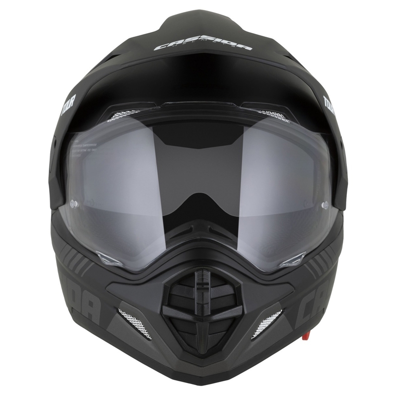 Enduro kiiver Cassida Tour 2.0 Dual matt mustahall, musta mattvisiiriga