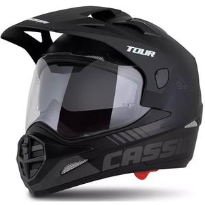 Enduro kiiver Cassida Tour 2.0 Dual matt mustahall, musta mattvisiiriga