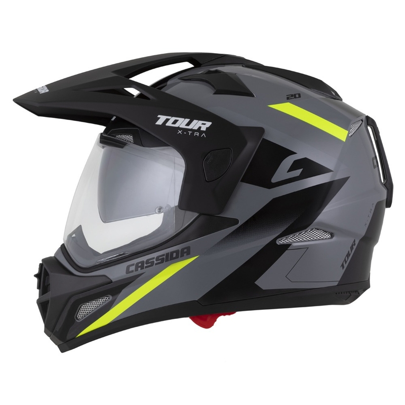 Enduro kiiver Cassida Tour 2.0 X-tra hall-fluo kollane-must musta matt visiiriga