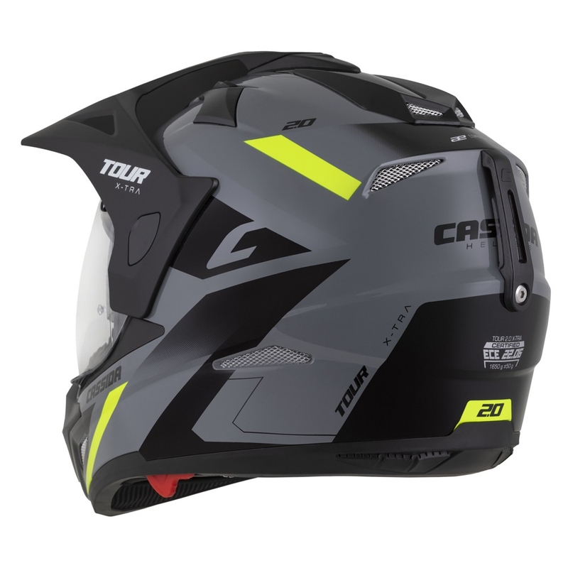 Enduro kiiver Cassida Tour 2.0 X-tra hall-fluo kollane-must musta matt visiiriga