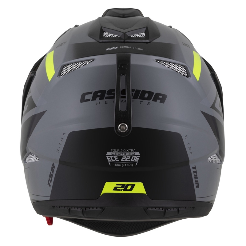Enduro kiiver Cassida Tour 2.0 X-tra hall-fluo kollane-must musta matt visiiriga