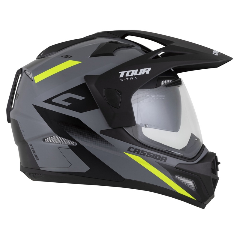 Enduro kiiver Cassida Tour 2.0 X-tra hall-fluo kollane-must musta matt visiiriga