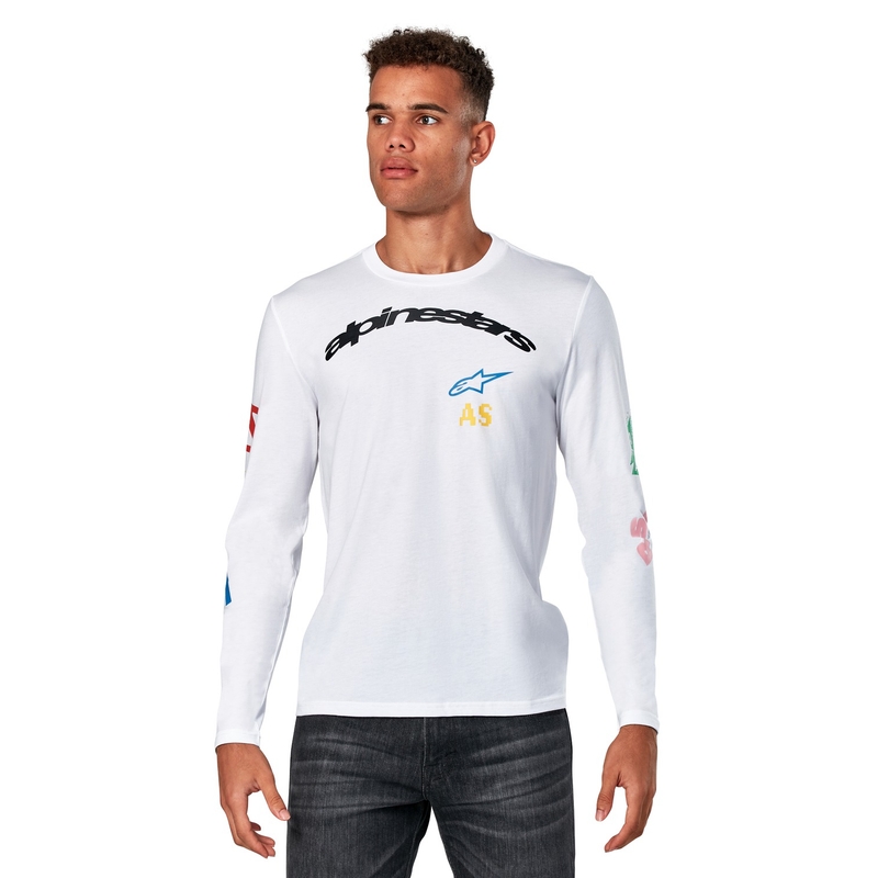 Tričko s dlouhým rukávem Alpinestars Brundo CSF bílé