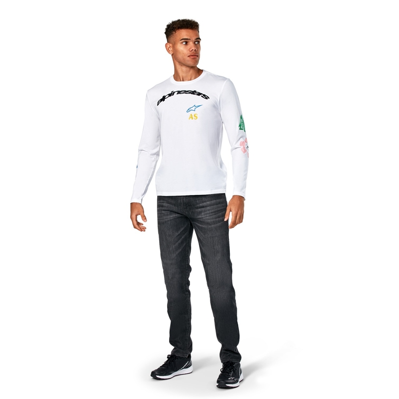 Tričko s dlouhým rukávem Alpinestars Brundo CSF bílé
