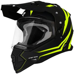 Enduro mootorratta kiiver Street Racer Ignite matt must-fluo kollane